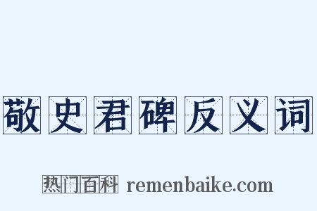 敬史君碑反义词是什么意思的图片